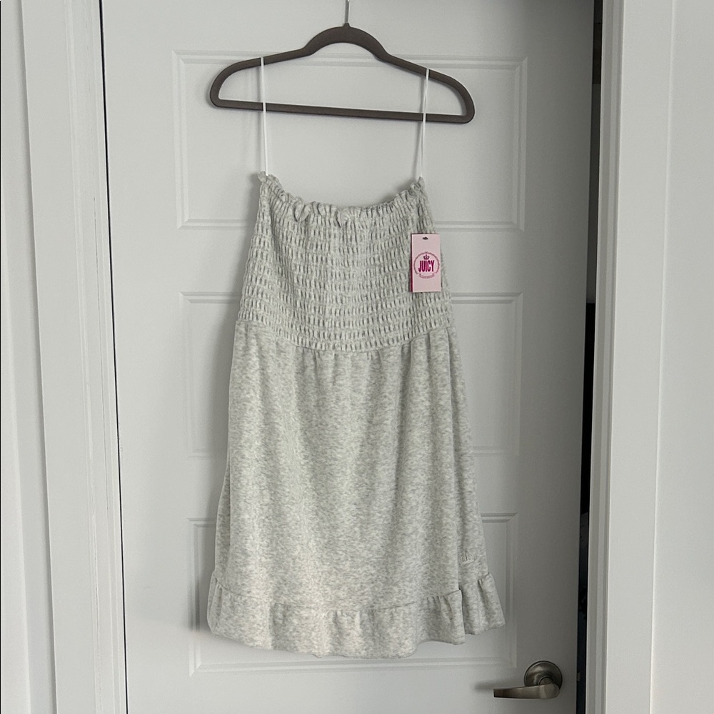 Juicy Couture Light Gray Casual Summer Dress (strapless)